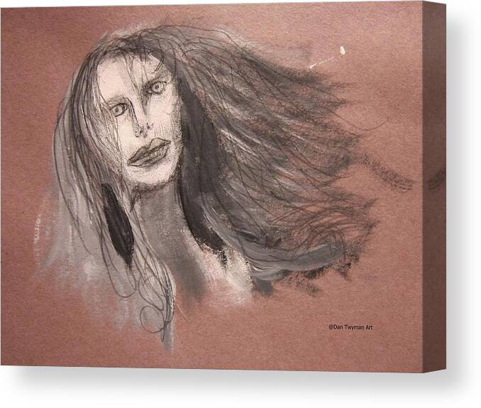 Girl Canvas Print featuring the mixed media Girl in Mixed Media by Dan Twyman