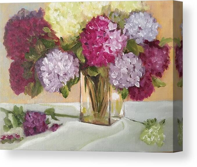 Glass Vase Canvas Print featuring the painting Glass Vase by Sharon Schultz