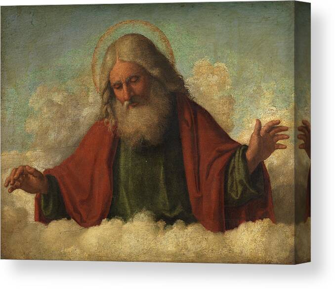 Christ Canvas Print featuring the painting God the Father by Cima da Conegliano
