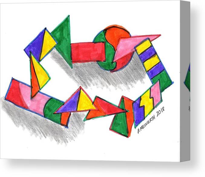 Abstract Images Canvas Print featuring the drawing Going Around by Paul Meinerth