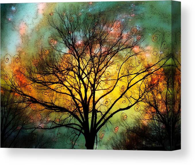 Nasa Art Canvas Print featuring the photograph Golden Sunset Treescape by Barbara Chichester