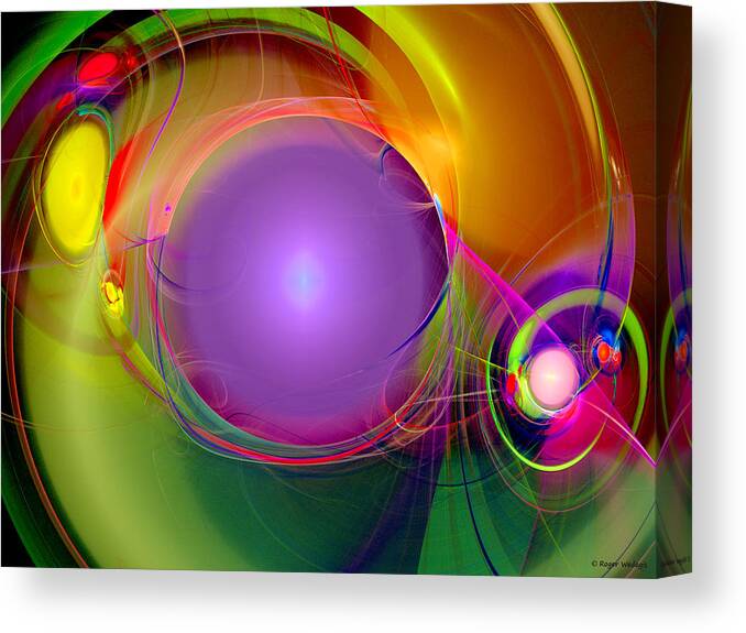 Fractal Canvas Print featuring the painting Gravitational Attraction by Roger Wedegis