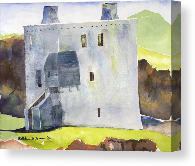  Canvas Print featuring the painting Gray Castle by Kathleen Barnes