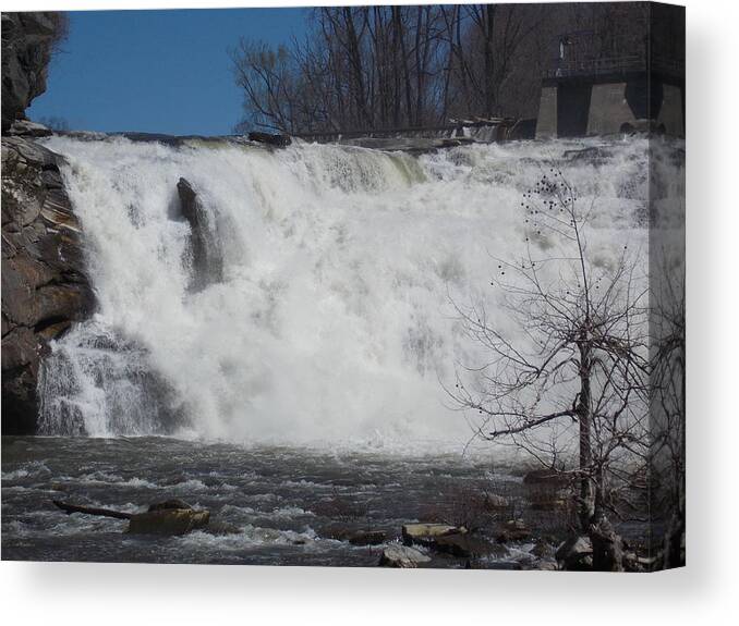 Great Falls Canvas Print featuring the photograph Great Falls in Canaan by Catherine Gagne