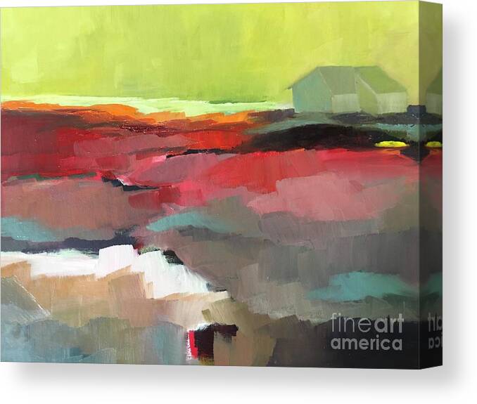 Landscape Canvas Print featuring the painting Green Flash by Michelle Abrams