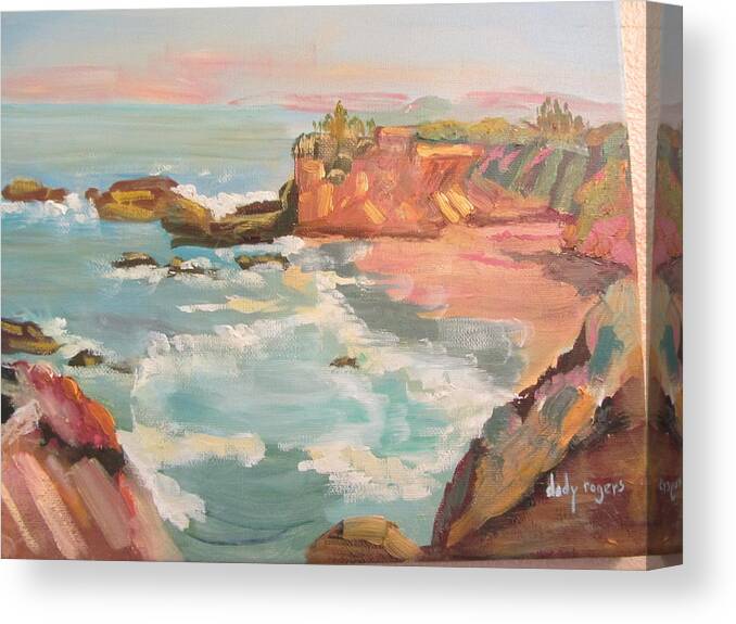 Seascape Canvas Print featuring the painting Half Moon Bay by Dody Rogers