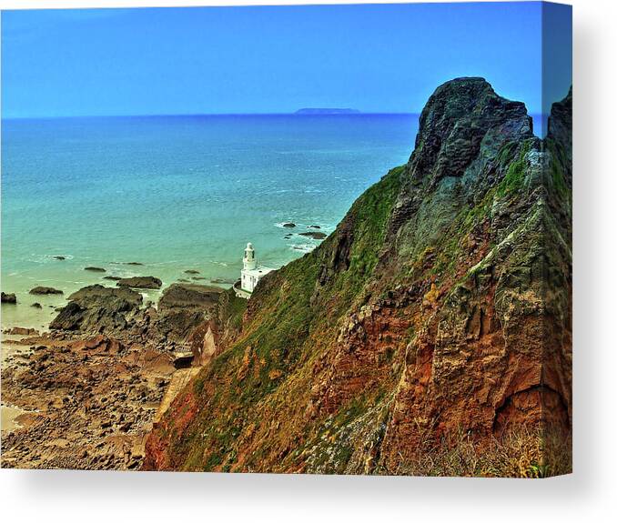 Places Canvas Print featuring the photograph Hartland Point by Richard Denyer