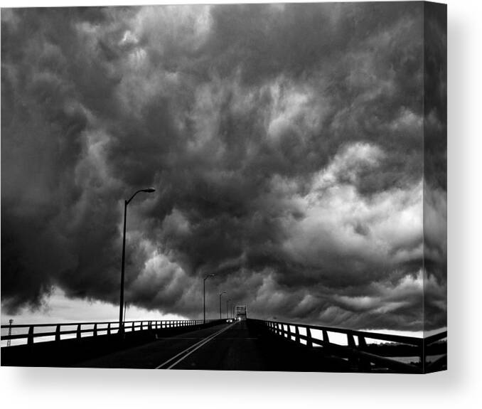 Clouds Canvas Print featuring the photograph Harvey 2 Black and White by Jerry Connally