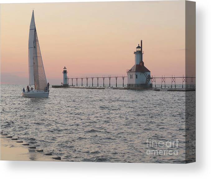 Sailboat Canvas Print featuring the photograph Heading In by Ann Horn