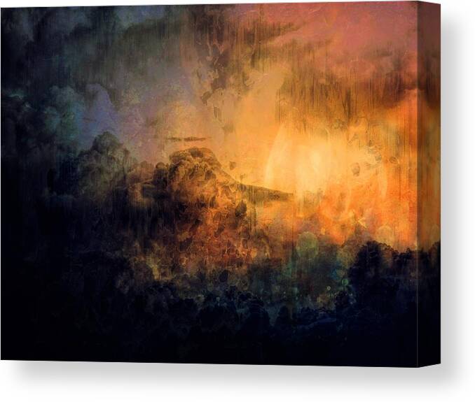 Light Canvas Print featuring the digital art Heavenly light 2 - abstact art by Lilia S