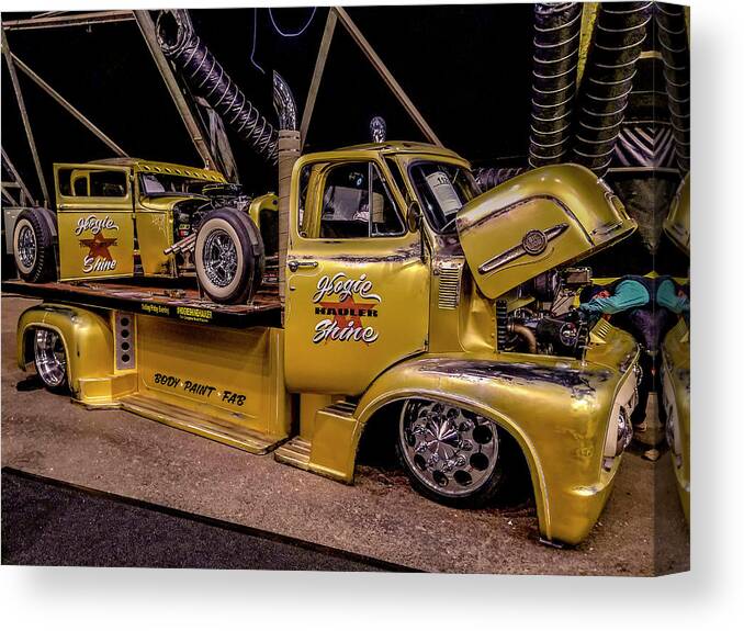 Ratrod Canvas Print featuring the photograph Heavy Hauler by Darrell Foster