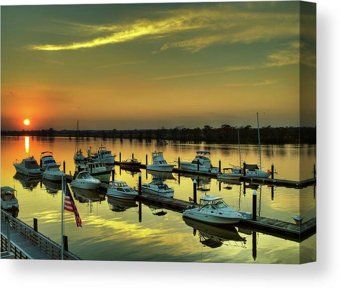 Heritage Marina Canvas Print featuring the photograph Heritage Marina by Mike Covington