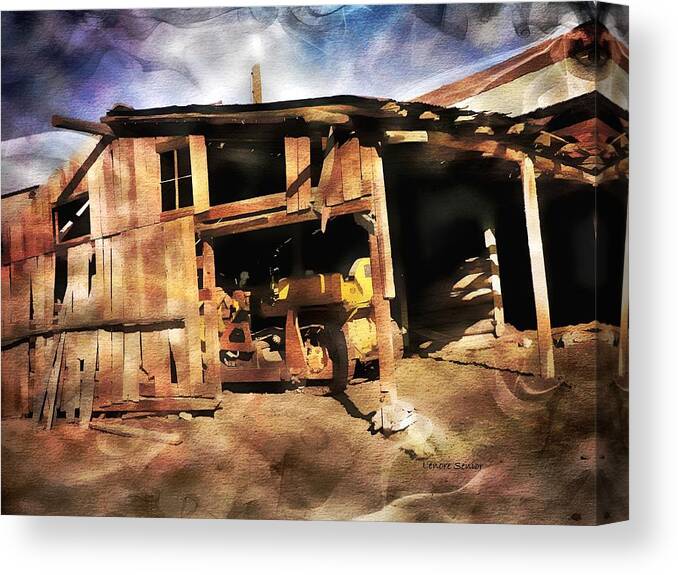 Expressive Canvas Print featuring the photograph Herring's Barn v2 by Lenore Senior