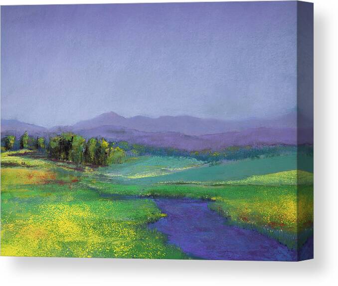 Hills In Bloom Canvas Print featuring the pastel Hills in Bloom by David Patterson