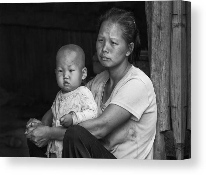 H'mong Canvas Print featuring the photograph H'Mong Mother and Child by Wade Aiken