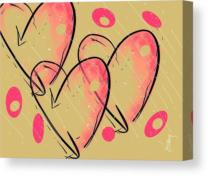 Heart Canvas Print featuring the digital art Hole Lotta Love - Neon Pink Edition by Jason Nicholas