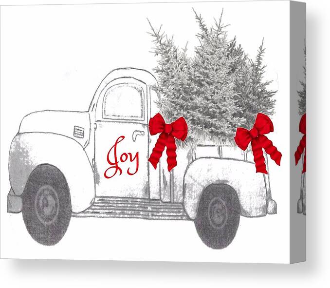 Christmas Decor Canvas Print featuring the digital art Holiday Joy Chesilhurst Farm by Kim Kent