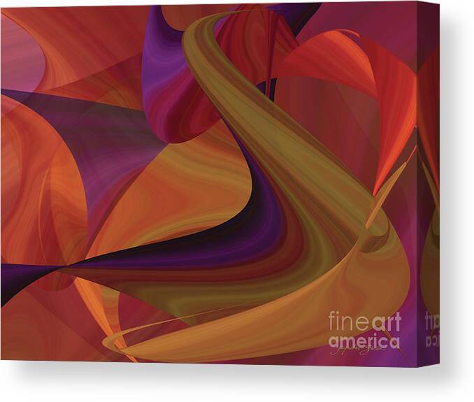 Abstract Canvas Print featuring the digital art Hot Curvelicious by Jacqueline Shuler