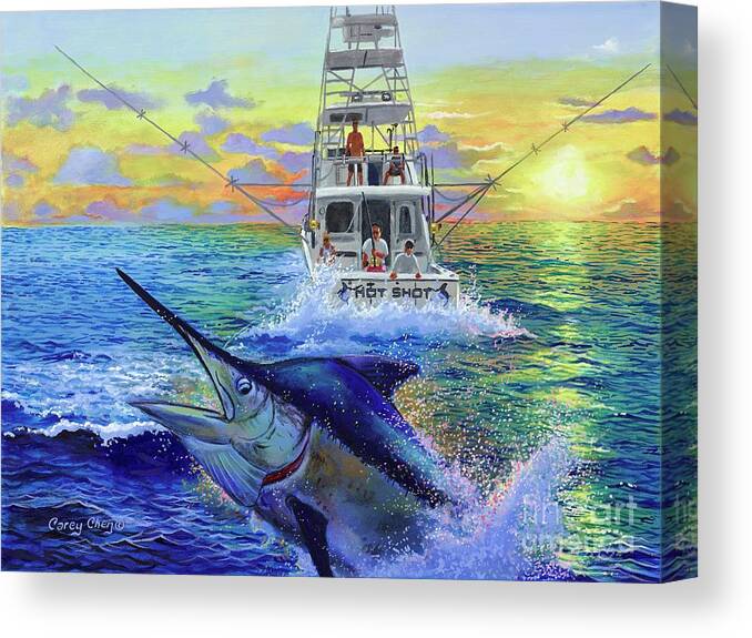Hot Shot Marlin Canvas Print / Canvas Art by Carey Chen - Fine Art