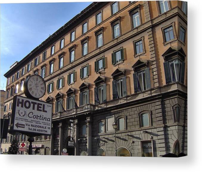 Hotel Canvas Print featuring the photograph Hotel Cortina by Erica Rosales