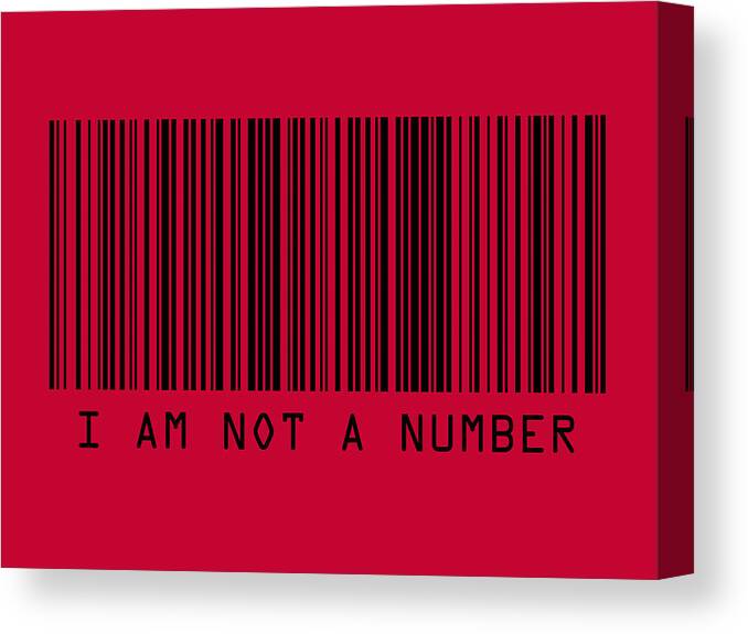 Barcode Canvas Print featuring the digital art I Am Not A Number by Michael Tompsett
