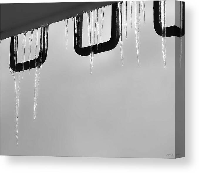 Icicles Canvas Print featuring the photograph Icicles In The Sun by Phil Perkins