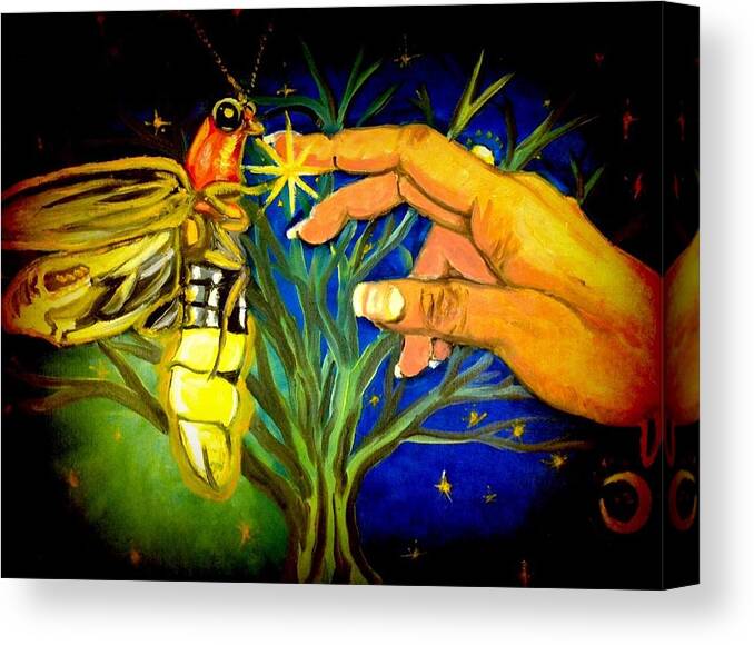 Firefly Canvas Print featuring the painting Illumination by Alexandria Weaselwise Busen
