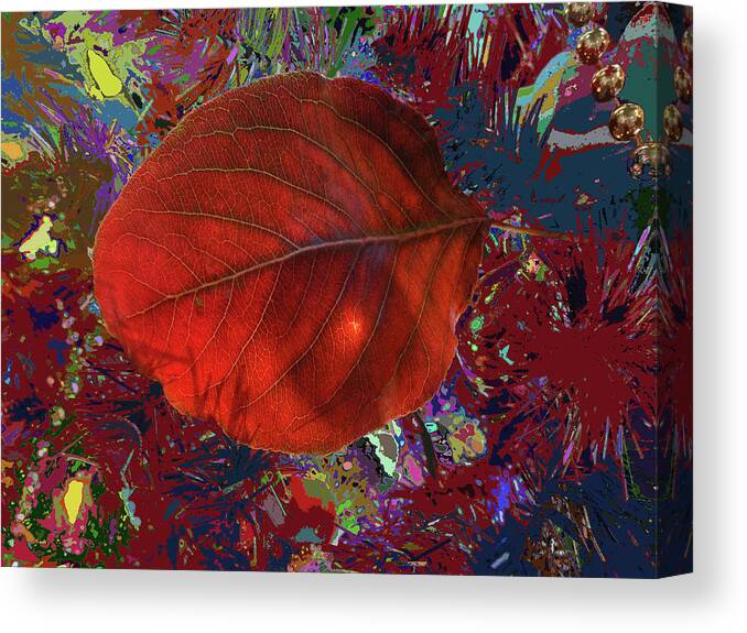 Imposition Of Leaf At The Season Canvas Print featuring the photograph Imposition Of Leaf At The Season by Kenneth James