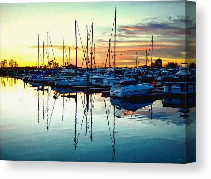San Diego Canvas Print featuring the photograph Impressions Of A San Diego Marina by Glenn McCarthy Art and Photography
