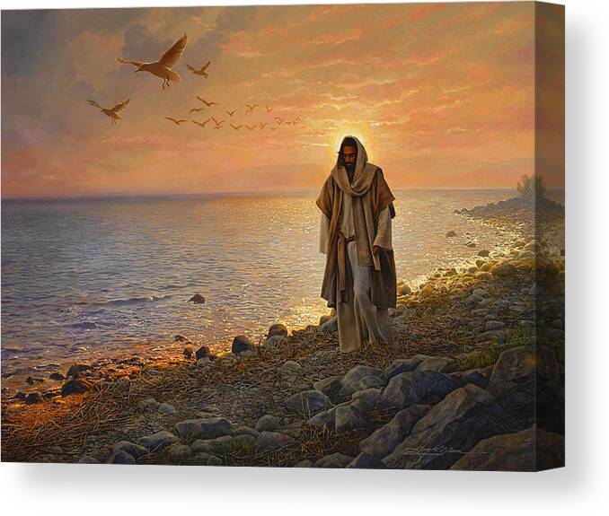 Jesus Canvas Print featuring the painting In the World Not of the World by Greg Olsen