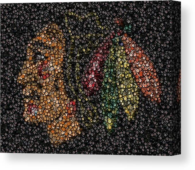 Chicago Canvas Print featuring the mixed media Indian Hockey Puck Mosaic by Paul Van Scott