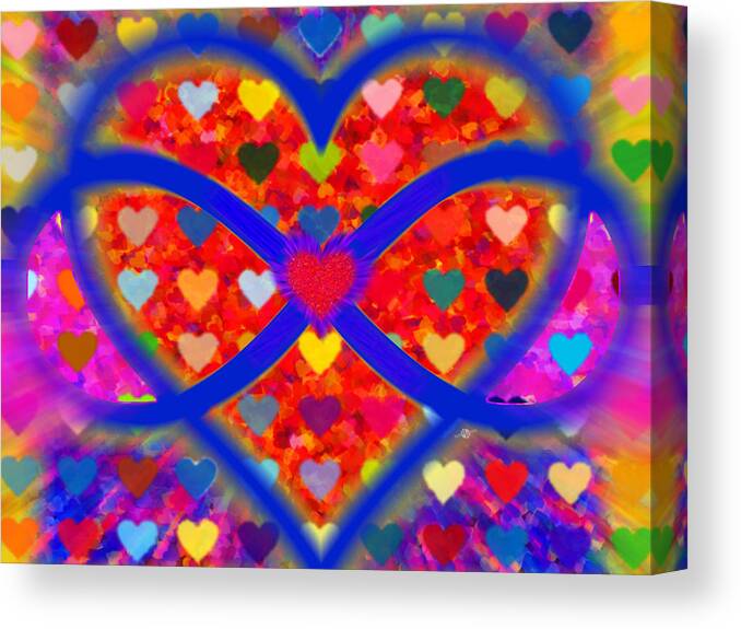 Heart Canvas Print featuring the painting Infinity Love Heart Red by Tony Rubino