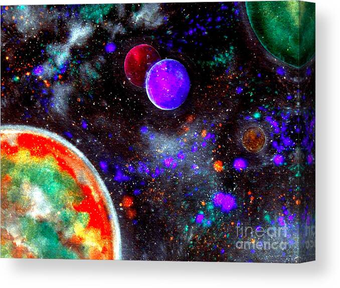 Intense Galaxy Canvas Print featuring the painting Intense Galaxy by Bill Holkham