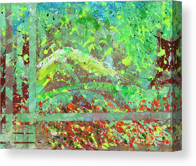 Landscape Canvas Print featuring the painting Into the Woods-Through the Looking Glass by Marlene Book