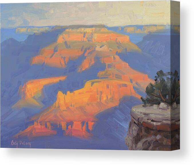Grand Canyon Canvas Print featuring the painting Isis in the morning by Cody DeLong