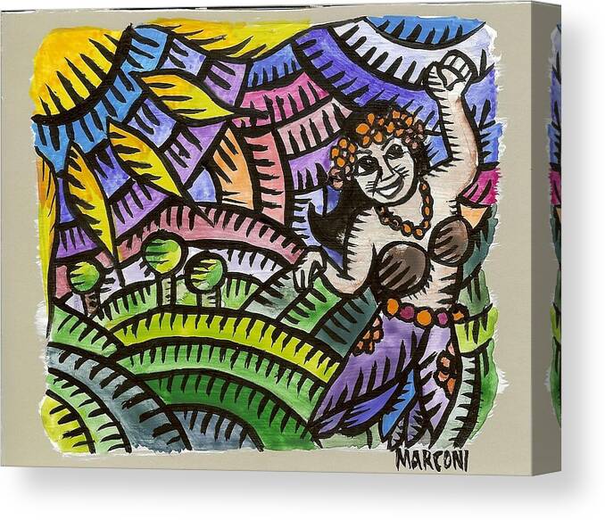  Canvas Print featuring the painting Island Girl by Marconi Calindas