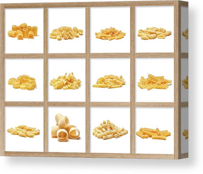 Pasta Canvas Print featuring the photograph Italian Dry Pasta by Gualtiero Boffi
