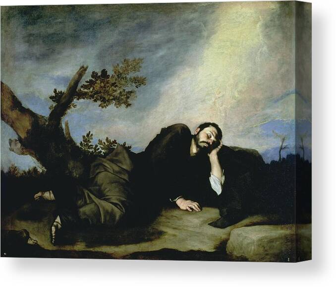 Jacob's Dream Canvas Print featuring the painting Jacobs Dream by Jusepe de Ribera