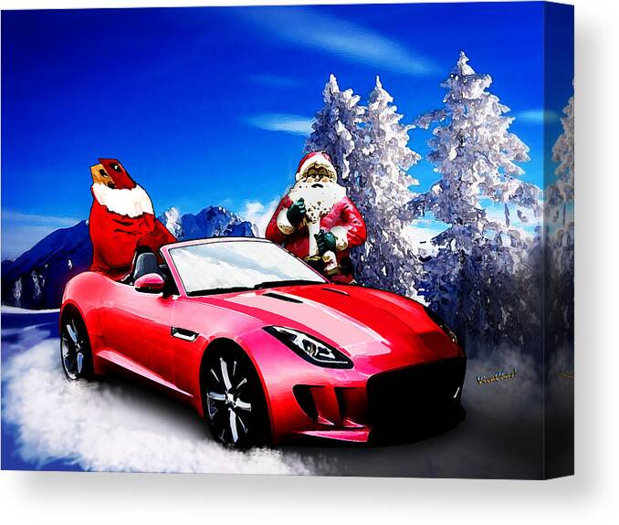 Merry Canvas Print featuring the photograph Santas Secret Sleigh Revealed by Chas Sinklier