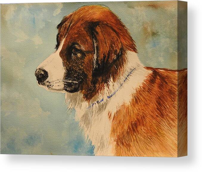 Dog Canvas Print featuring the painting Jake by Betty-Anne McDonald