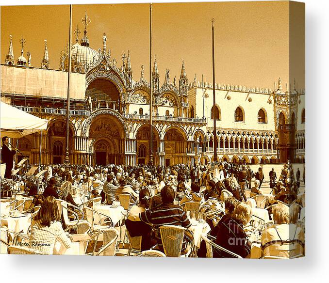 Venice Canvas Print featuring the photograph Jazz in Piazza San Marco by Ramona Matei