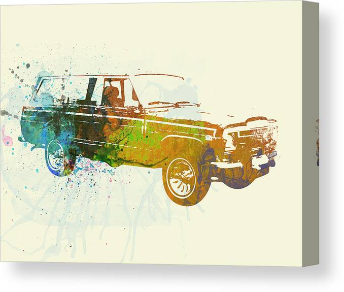 Jeep Wagoneer Canvas Print featuring the painting Jeep Wagoneer by Naxart Studio