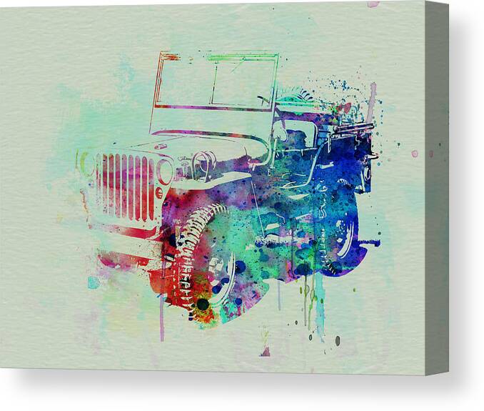 Willis Canvas Print featuring the painting Jeep Willis by Naxart Studio