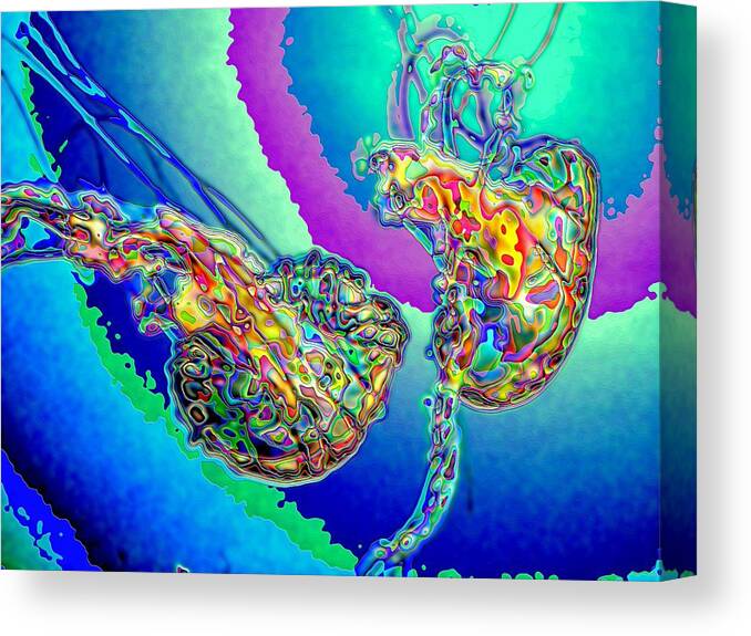 Distortion Canvas Print featuring the digital art Technicolor Jelly by Ronald Bissett