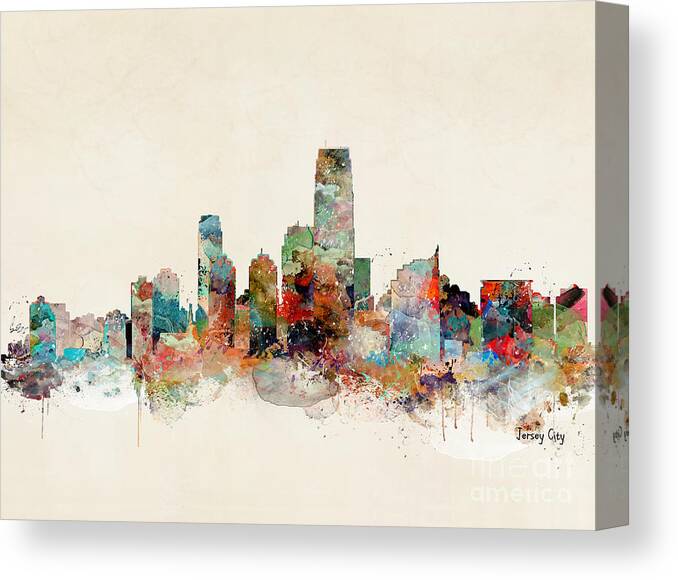 Jersey City New Jersey Canvas Print featuring the painting Jersey City New Jersey by Bri Buckley