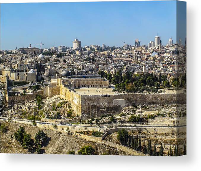Jerusalem Canvas Print featuring the photograph Jerusalem of Gold by Brian Tada