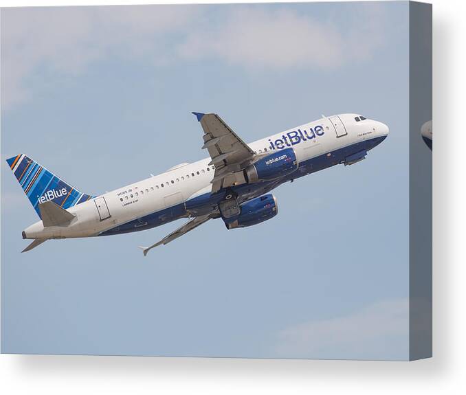 Jetblue Canvas Print featuring the photograph Jet Blue by Dart Humeston