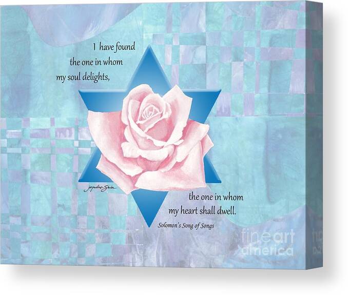 Jewish Canvas Print featuring the drawing Jewish Wedding Blessing by Jacqueline Shuler