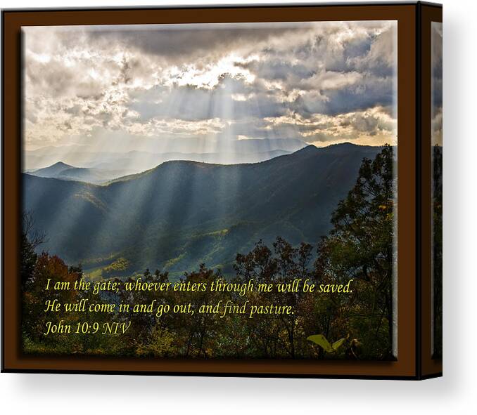 Nature Canvas Print featuring the photograph John 10 9 by Michael Whitaker