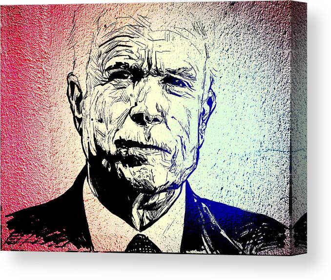 John Mccain Canvas Print featuring the painting John McCain by Joel Tesch